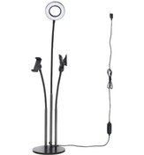 Resim Youtuber Led Selfie Tripod Telefon Ve Mikrofon Tutuculu Canlı Yay 
