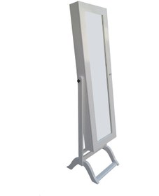 Resim Takı Dolabı Boy Ahşap Kayın Md Parlak Beyaz Lake Boya Natüre Klasik Mobilya Askılık El Yapımı Ayna Beyaz 