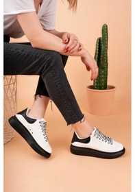 Resim Luis A Costa Lc107 Beyaz Arka Siyah St Bağcıklı Kadın Ayakkabı Renkli 