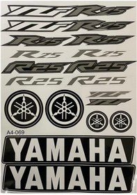 Resim Yamaha R25 A4 Sticker Gri 