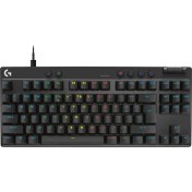 Resim Logitech Pro x Tkl Rapıd Rgb Aydınlatmalı Kablolu Ingilizce Q Mekanik Oyun Klavyesi, Siyah 