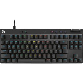 Resim Logitech Pro x Tkl Rapıd Rgb Aydınlatmalı Kablolu Ingilizce Q Mekanik Oyun Klavyesi, Siyah 