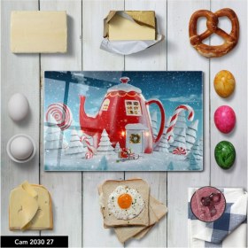 Resim Aylina Baskılı Cam Kesme Tahtası |temperli Cam | 25 x 35 cm 