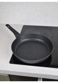 Resim İndüksiyon Taban Siyah Granit Tava 28 Cm-1 Adet Yanmaz Yapışmaz T 