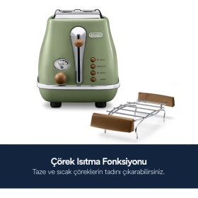Resim Delonghi Icona Vintage İki Dilim Ekmek Kızartma Makinesi CTOV 2103.GR 