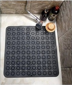 Resim Kare Vantuzlu Banyo Kaydırmaz Paspas- Tırtıklı Ayak Duş Matı Silikon Masaj Pedi Renkli 