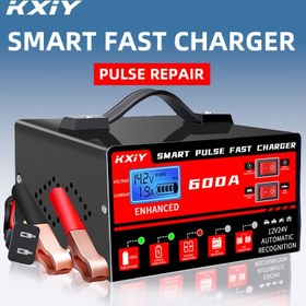 Resim 12V Akıllı Araba ve Motosiklet Akü Şarj Cihazı 4Ah-200Ah -Pulsu İyileştirme w/LCD Ekran, Sıcaklık Kompensasyonu, Aşırı Şarj/Kısa Devre Koruması, Taşınabilir Atma Başlatıcısı AGM/EFB/Plakalı Akülar için, Otomatik Akü Şarj Cihazı, Şık Şarj Tasarımı, Dayanıklı Yapı, Akü Olmadan 