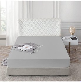 Resim Lastikli %100 Pamuk Penye Çarşaf 140x200 Gri 