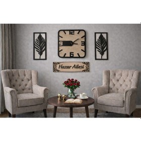 Resim Duvar Saati 40 Cm Çiçekler 30 Cm Kişiye Özel No50 Çok Renkli 