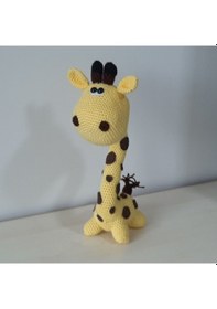 Resim Amigurumi Örgü Oyuncak Zürafaa Sarı 30 Cm 