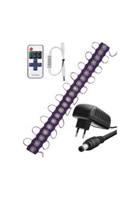 Resim 20 Adet 12 Volt 1,5 Watt Tek Lensli Mor 3030 Smd Led Modül 12a Tek Renk Rf Dimmer 2a Priz Tipi Adapt 