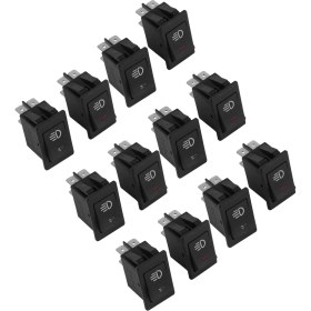 Resim 12X 12V 35A Araba Kamyon Teknesi Sis Liger Anahtar LED Işık Gösterge Tahtası 4pin Siyah (Yurt Dışından) 