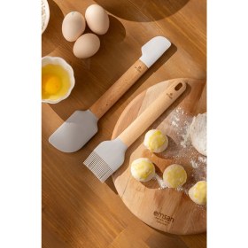 Resim Gri Soft Silikon Fırça ve Spatula Seti, Dayanıklı ve Kullanışlı Mutfak Aracı. 
