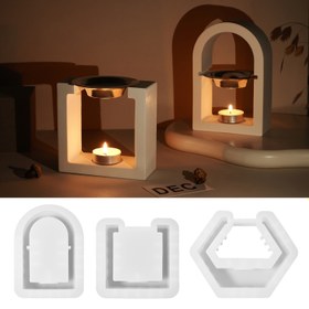 Resim Silikon Kalıp Mum Tutucuları Ocak Balmumu Reçine DIY El Sanatları Dekorasyonu için 