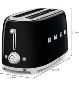 Resim Esmo Home Smeg TSF02BLEU Ekmek Kızartma Makinesi, Siyah 