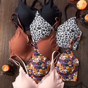 Resim 5'li Halloween Dikişsiz ve Rahat Sütyen Seti 