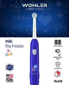 Resim Wohler Değiştirilebilir Başlıklı Pilli Erkek Çocuk Diş Fırçası 3+ , Fda Onaylı 