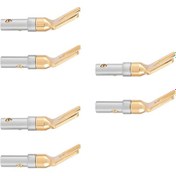 Resim Vkemall 6 Adet Altın Kaplı Bakır Hoparlör Banana Plug - Kolay Kurulum, Kararlı Sinyal, 4mm Kablolara Uygun 