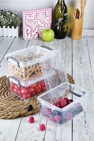 Resim 6'lı Kilit Kapaklı Buzdolabı Organizer Ve Yemek Erzak Saklama Kabı Seti 750 ml, POO.541 