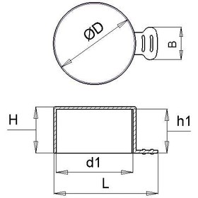 Resim Yırtmaçlı Dış Üstü Kulaklı Tapa 