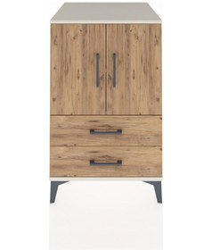 Resim Kronos Komodin 2 Raflı 2 Çekmeceli 2 Kapaklı 60x59x96 Aytaşı-çam Aytaşı 