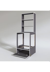 Resim Kenzlife ankastre fırın dolabı hümeyra gri 165*60*56 mutfak kapaklı 