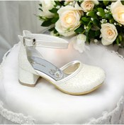 Resim PATİK BEBE KIZ ÇOCUK BEYAZ CAM RENK ABİYE ŞIK TOPUKLU AYAKKABI 