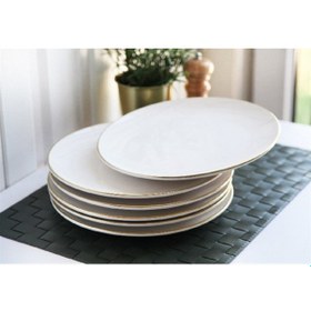 Resim Seramikci Beyaz Gold 6Lı Servis Tabağı 