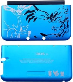 Resim Sınırlı 3DSXL Ekstra Konut Kabuk Üst/Alt Kapak Plakaları Safir Değiştirme, Eski Büyük 3DS XL/LL 3DSLL Oyun Konsolları, Poket ABD Canavarlar Edition A/E Yüz Faceplate Mavi Set 