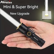 Resim Alonefire Mini El Feneri, Süper Parlak Beyaz Işın, 10W LEP Çip, Uzun Menzilli Yakınlaştırma, USB Tip-C Şarj Edilebilir, Klipsli, Gece, Dış Mekan, Ev, İş İçin Taşınabilir Acil Aydınlatma, 16340 Pil Dahil 