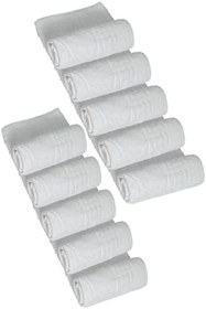 Resim 10 lu Otel Ayak Havlusu Bukle Ayak İzli 50x70 Cm Beyaz 12/1 Avs 200 Gr 