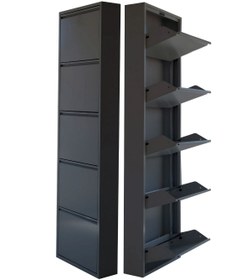 Resim mobilyapratik 5'li Metal Ayakkabılık - Antrasit 