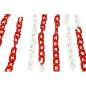 Resim Üstün Plastik Trafik Zinciri Kırmızı-Beyaz 6mm-25 Metre 