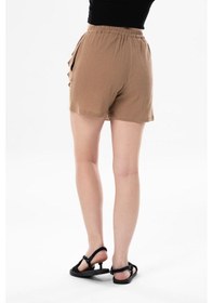 Resim Eliş Şile Bezi Ada Şile Bezi Yazlık Şort Etek Camel Cml-camel Camel 