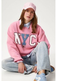 Resim Kadın Cool Pembe Şardonlu Sweatshirt Pembe 