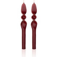 Resim Burgu Şamdan Mumu 2li Set Bordo 25 Cm 