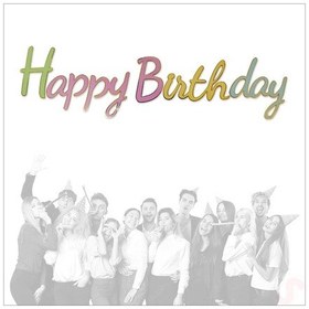 Resim Happy Birthday Makaron Karton Banner 2 Mt 