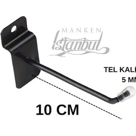 Resim Pano Kancası Koruma Siyah Kauçuklu Kanallı 10 Cm Deluxe - Ekstra Güçlü - Raf Askısı 25 Adet Siyah 
