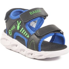 Resim Siyah Saks Cırtlı Işıklı Erkek Çocuk Spor Sandalet 018125 P Siyah-saks 