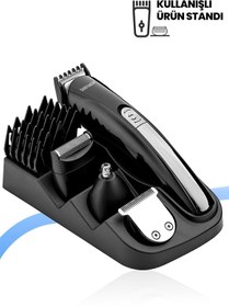 Resim GOLDMASTER Filinta 9 In 1 Standlı Kablolu Kablosuz Hızlı Şarj GM-7171 Erkek Bakım Seti ve Tıraş Makinesi 