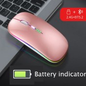 Resim Jingyi Bluetooth 5.0 Kablosuz USB Şarj Edilebilir Rgb Fare Bt5.2 Dizüstü Bilgisayar Pc Macbook Oyun Faresi 2.4 Ghz 1600 Dpı (Yurt Dışından) 