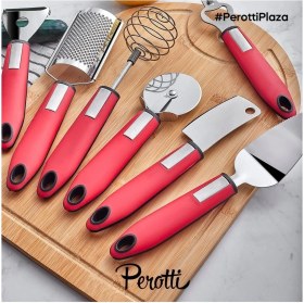 Resim Perotti Hamm Kırmızı 8'Li Mutfak Seti Kepçe Kevgir Spatula 