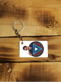 Resim Panorama Ajans Robert Downey Jr. Iron Man Marvel Tasarım Ince Metal Anahtarlık 