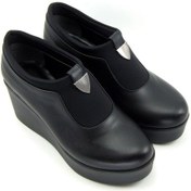 Resim Erkan Saçmacı Sofia Exclusive Siyah Streç Tokalı Dolgu Topuklu Günlük Ayakkabı 