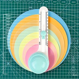 Resim 1 Adet 360° Kağıt Kesici, DIY Yuvarlak Kağıt Kesme Makinesi, 10-32 cm Kesim Çapı, 3 Değiştirilebilir Kesim Başlığı! 