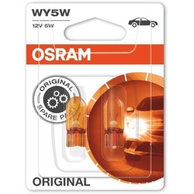 Resim Osram 12v 5w Dipsiz T10 Turuncu Park Ampulü (2 Adet) 