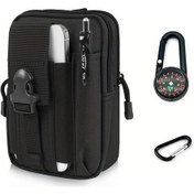Resim Hightower Siyah 3 Parça Taktiksel Bel Çantası Seti, Telefon Tutuculu Fonksiyonel Outdoor Spor Siyah 