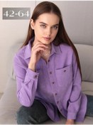 Resim Yrgıs Kadife Oversize Büyük Beden Gömlek 181328457 Leylak 