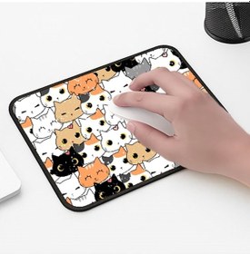 Resim Ponçik Kediler Tasarımlı 33x28 Cm Mousepad Kaymaz Taban Rahat Konforlu Mouse Pad 