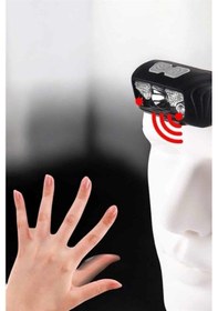 Resim Kafa Lambası Kamp Lambası Sensörlü Şarjlı Ayarlanabilir Çoklu Renk 